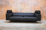 NIEUW beklede zwarte leren Leolux Howlo design bank, Leolux, Design, 75 tot 100 cm, Ophalen of Verzenden