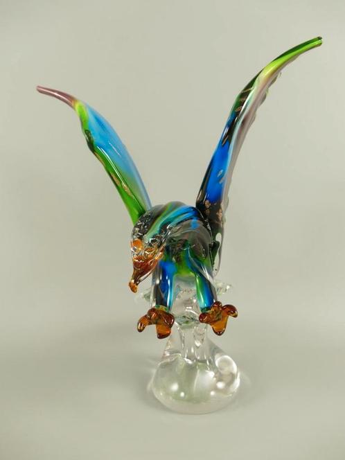 Glazen beeldje adelaar sculptuur kristal luxe Murano stijl H, Antiek en Kunst, Antiek | Glas en Kristal, Ophalen of Verzenden