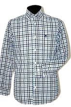 River Woods geruit overhemd, wit/blauw, Mt. S, Overige kleuren, Verzenden, Halswijdte 38 (S) of kleiner, Zo goed als nieuw