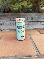 Oud antiek blikje baby poeder babyderm met rammelaar in dop, Verzamelen, Blikken, Ophalen of Verzenden, Gebruikt, Overige, Overige merken