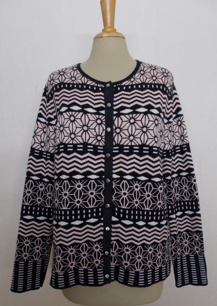 Mooi lichtroze/zwart print vest! 40, Kleding | Dames, Truien en Vesten, Ophalen of Verzenden, Zo goed als nieuw, Maat 38/40 (M)