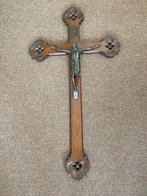 Nostalgisch houten kruis met Jezus, Antiek en Kunst, Ophalen