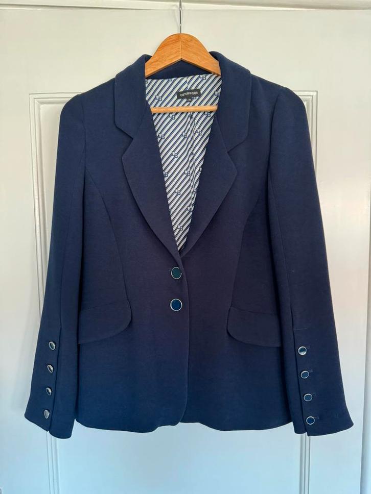 Caroline Bis blauwe soepel vallende blazer maat 38, Kleding | Dames, Jasjes, Kostuums en Pakken, Zo goed als nieuw, Maat 38/40 (M)