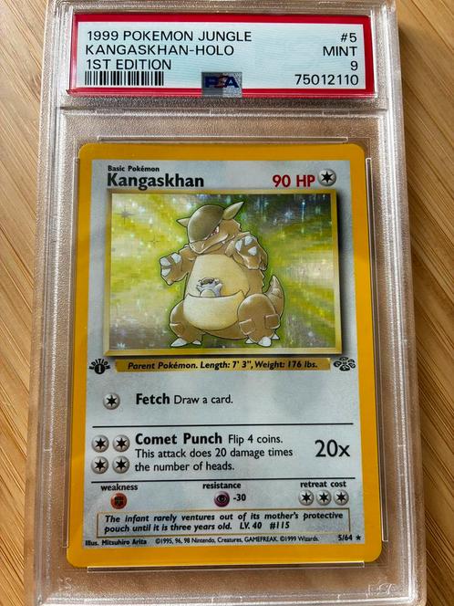 WOTC 1999 Pokemon Jungle - 1st Edition Kangaskhan Holo PSA 9, Hobby en Vrije tijd, Verzamelkaartspellen | Pokémon, Zo goed als nieuw