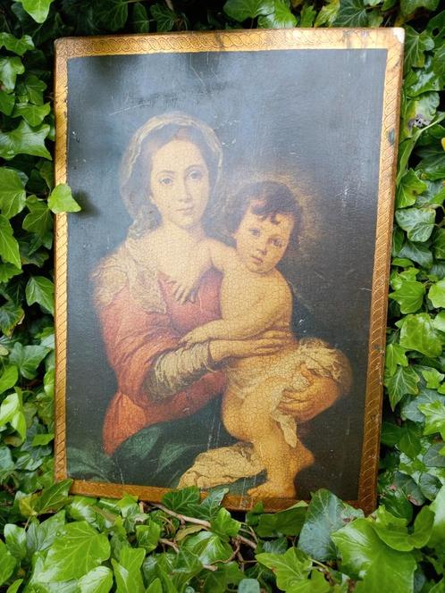 Maria icoon houten paneel/wandpaneel, Antiek en Kunst, Antiek | Woonaccessoires, Ophalen of Verzenden