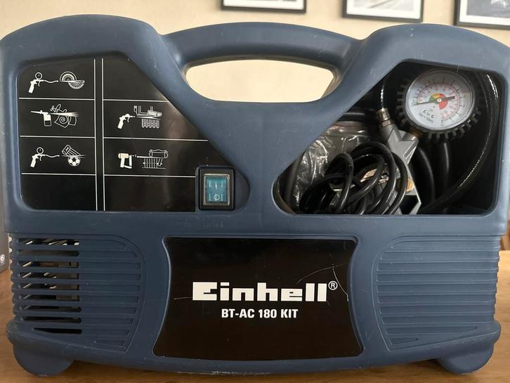 Einhell BT-AC 180 Kit Luchtcompressor, Doe-het-zelf en Verbouw, Compressors, Gebruikt, 6 tot 10 bar, Minder dan 25 liter, Minder dan 200 liter/min