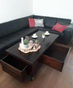 VERRIJDBARE SALONTAFEL 1.40 CM X 0.70 CM EETTAFEL MET LADE, Ophalen, Industrieël modern tijdloos klassiek stijlvol hout, 100 tot 150 cm