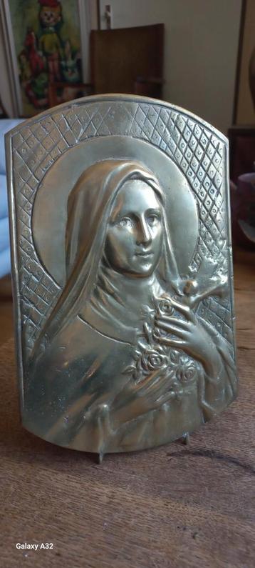 Bronzen staand plaquette Theresia.  beschikbaar voor biedingen