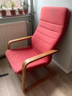 Gratis rode Poang fauteuil, Huis en Inrichting, Fauteuils, Minder dan 75 cm, Gebruikt, Hout, 50 tot 75 cm