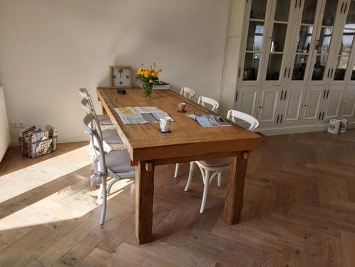 Mooie robuuste teakhouten tafel 240x100cm, Huis en Inrichting, Tafels | Eettafels, Zo goed als nieuw, 100 tot 150 cm, 200 cm of meer