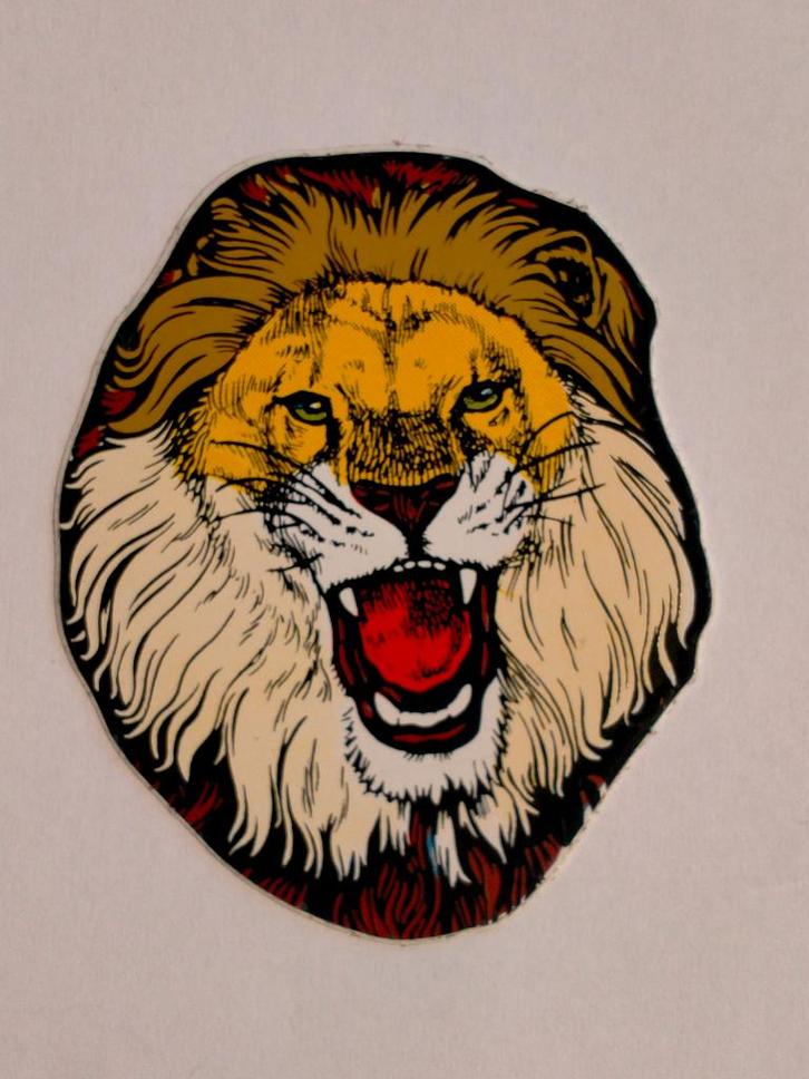 Leeuw Leeuwen Leeuwenhoofd kop vintage logo sticker dieren, Verzamelen, Stickers, Gebruikt, Overige typen, Ophalen of Verzenden