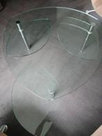 Stijlvolle salontafel met glazen blad, Gebruikt, 50 tot 100 cm, Glas, Minder dan 50 cm