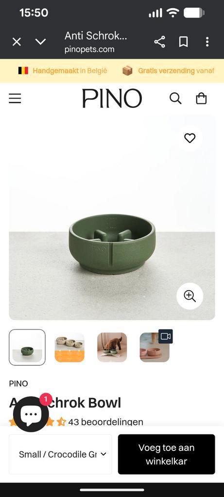 Honden voerbak slowfeeder Pino Groen maat S, Dieren en Toebehoren, Hondenvoerbakken en Drinkbakken, Zo goed als nieuw, Ophalen