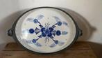 Groot dienblad delfts porcelein met tin, Ophalen of Verzenden