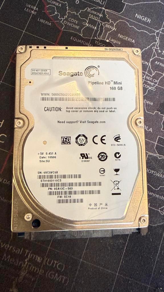 Seagate Pipeline Mini 160GB HDD - ST3160310CS, Computers en Software, Harde schijven, Gebruikt, Laptop, Intern, HDD, SATA, Verzenden