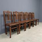 Set van 6 antieke oude houten Luterma stoelen keukenstoelen, Antiek en Kunst, Ophalen