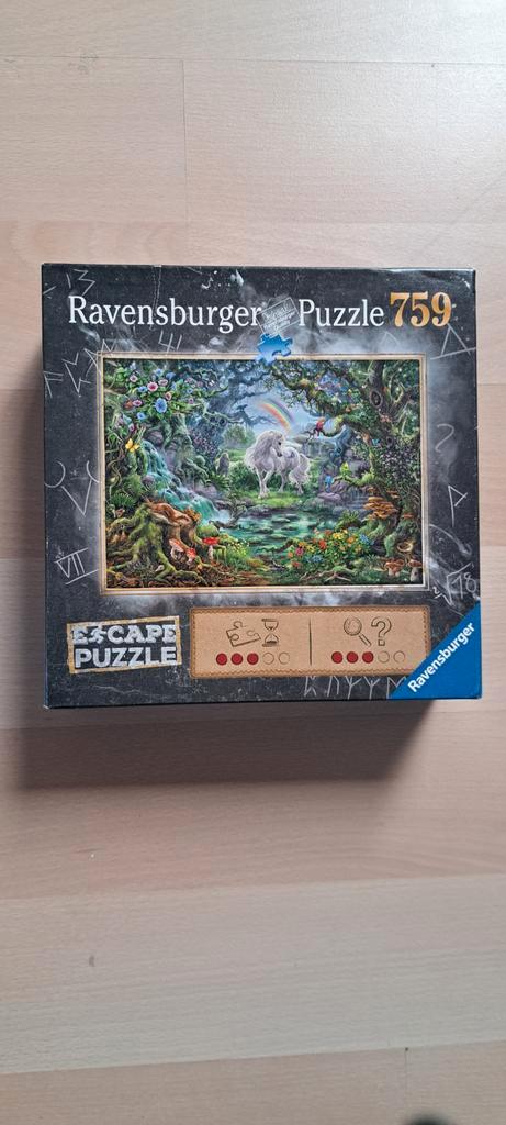 Ravensburger Escape Puzzle 759 - Eenhoorns, Hobby en Vrije tijd, Denksport en Puzzels, Zo goed als nieuw, Legpuzzel, 500 t/m 1500 stukjes