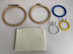 5 Borduurringen Borduren Ring Linnen Stof, Hobby en Vrije tijd, Ophalen of Verzenden, Gebruikt, Overige typen