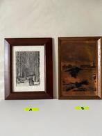 Ingelijste gravure en een ingelijste kopergravure, Verzenden