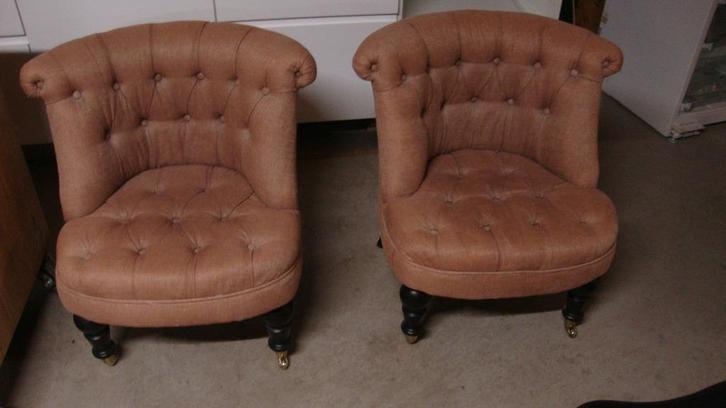 Twee fauteuiltjes, Huis en Inrichting, Fauteuils, Gebruikt, Stof, 50 tot 75 cm, Minder dan 75 cm, Ophalen