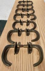 7x Deurklinken oud ANTIEK ‘Donkere Stierenhoorn’ deurkrukken, Ophalen of Verzenden, Koper of Messing, Klink of Kruk