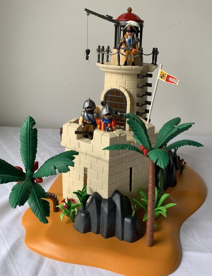 Playmobil Soldatenbastion 4294 met vuurtoren en kanon, Kinderen en Baby's, Speelgoed | Playmobil, Gebruikt, Complete set, Ophalen of Verzenden