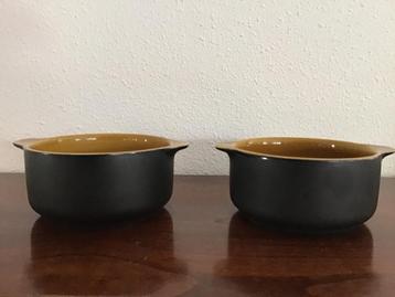 Melitta Kopenhagen, Set van 2 kommen zwart / oker. beschikbaar voor biedingen