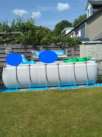 Bestway zwembad 400x200x100 met zandfilter, trap, afdekzeil beschikbaar voor biedingen