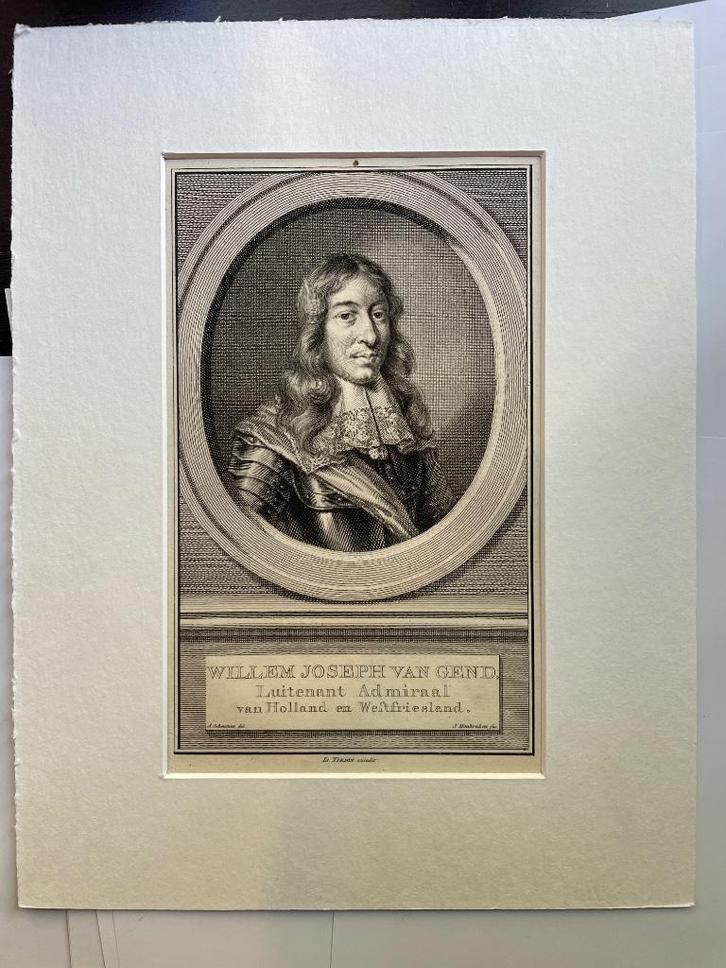 circa 1750 - Willem Joseph van Gend (tirion / Houbraken), Antiek en Kunst, Kunst | Etsen en Gravures, Ophalen of Verzenden