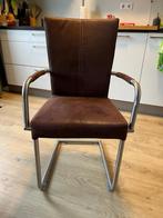 Stoelen, Ophalen, Bruin, Leer, Zo goed als nieuw