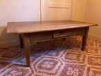 Authentieke massief houten salontafel met lade, Antiek en Kunst, Antiek | Meubels | Tafels, Ophalen