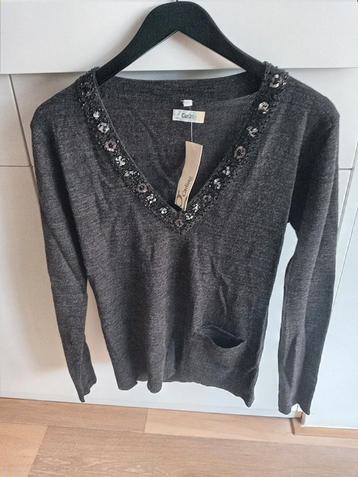 
S nw prachtige trui bruin en zwart gemeleerd paillet kralen beschikbaar voor biedingen