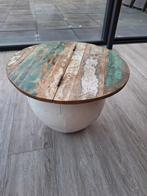 Leuke bijzet tafel industrieel, Ophalen, Gebruikt, 50 tot 100 cm, Rond