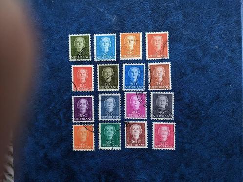 NL 1949-1951; serie (16) KONINGIN JULIANA ''en face", Postzegels en Munten, Postzegels | Nederland, Gestempeld, Na 1940, Verzenden