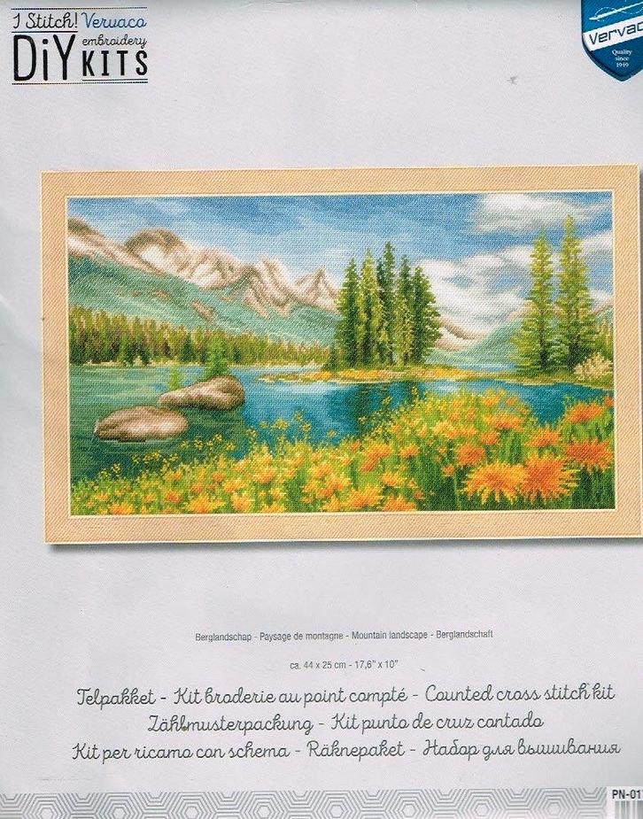 Cado vervaco groot borduurpakket, berglandschap 811, Hobby en Vrije tijd, Borduren en Borduurmachines, Nieuw, Borduurpakket, Handborduren