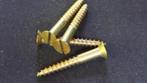 10-25 Messing houtschroeven verzonken kop 4,5x70 hobby klus, Verzenden, Nieuw