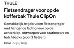 Thule ClipOn Fietsendrager Achterklep - 3 Fietsen, Ophalen of Verzenden, 3 fietsen of meer, Zo goed als nieuw, Achterklepdrager