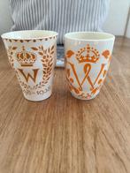 Set van 2 herdenkingsbekers Koningin Wilhelmina 18981938, Huis en Inrichting, Keuken | Servies, Gebruikt, Ophalen of Verzenden