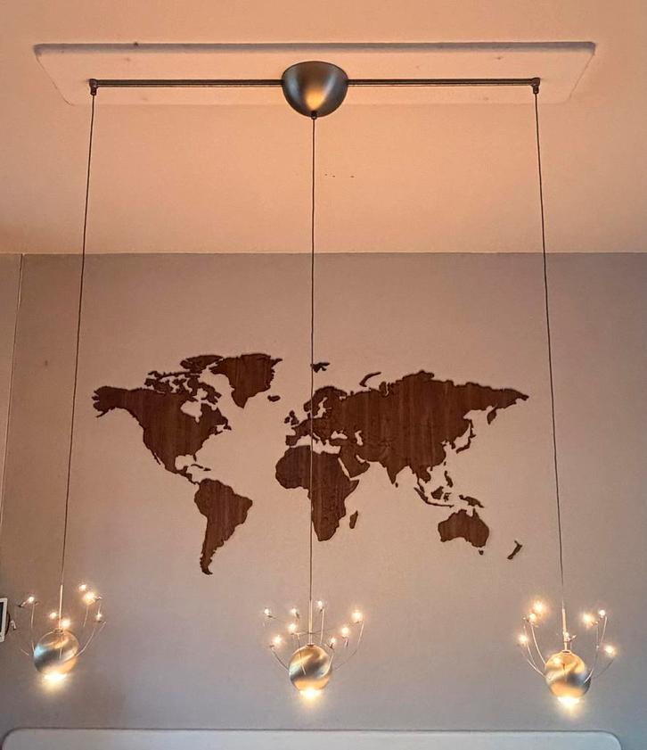 Hanglamp Quasar Orkje 3, Huis en Inrichting, Lampen | Hanglampen, Gebruikt, 75 cm of meer, Metaal, Ophalen