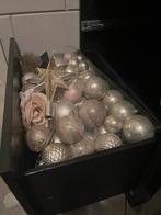 Hele set plastic kerstballen inclusief piek goud/wit, Ophalen of Verzenden, Zo goed als nieuw