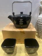 Zwarte Thee Set - Theepot en Kopjes, Keramiek, Nieuw, Ophalen of Verzenden, Effen