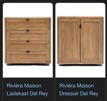 Gezocht! Rivièra Maison Del Rey dressoir en/of ladekast beschikbaar voor biedingen