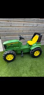 John Deere tractor+bak, Kinderen en Baby's, Speelgoed | Buiten | Voertuigen en Loopfietsen, Ophalen, Gebruikt, Trapvoertuig