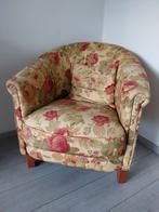 Fauteuil gebloemd stof, Huis en Inrichting, Klassiek, 75 tot 100 cm, Ophalen of Verzenden, Zo goed als nieuw