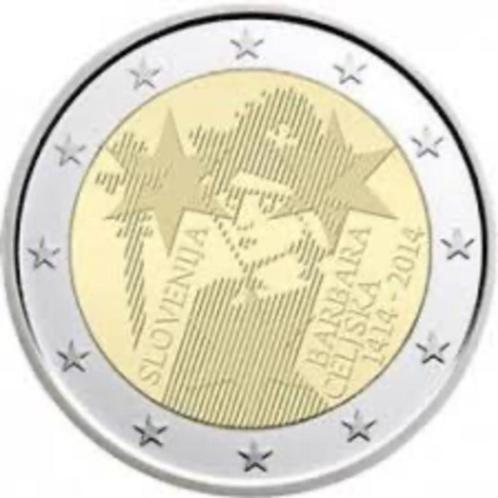 2 euro Slovenië “Barbara van Celje’’ UNC 2014, Postzegels en Munten, Munten | Europa | Euromunten, Losse munt, 2 euro, Slovenië