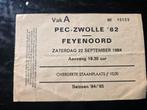 Voetbalticket Pec Zwolle-Feyenoord, Verzamelen, Ophalen of Verzenden