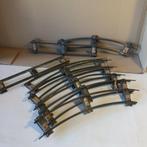 Rails trein blik treinrails 9 stuks origineel recht en bocht, Antiek en Kunst, Antiek | Speelgoed, Ophalen of Verzenden