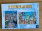 2 Puzzels 1000 stukjes - Barcelona & Times Square, Ophalen of Verzenden, 500 t/m 1500 stukjes, Zo goed als nieuw, Legpuzzel