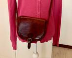 Donkerrode leren tas merk Gabrielle Paris jaren 80, Ophalen of Verzenden, Gebruikt, Schoudertasje