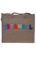 Jute Tas met"Istanbul"Punch Borduurwerk/Cadeaukaartje, Sieraden, Tassen en Uiterlijk, Tassen | Damestassen, Ophalen of Verzenden
